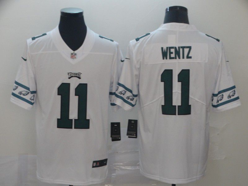 Men Philadelphia Eagles #11 Wentz White team logo cool edition NFL Jerseys